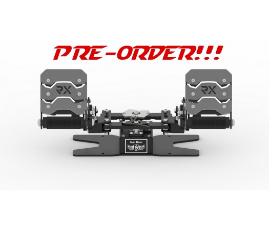 PRE-ORDER!!! RX Viper V3 Rudder Pedals (ALUMINIUM DARK METALLIC PEDALS PADS!!!)